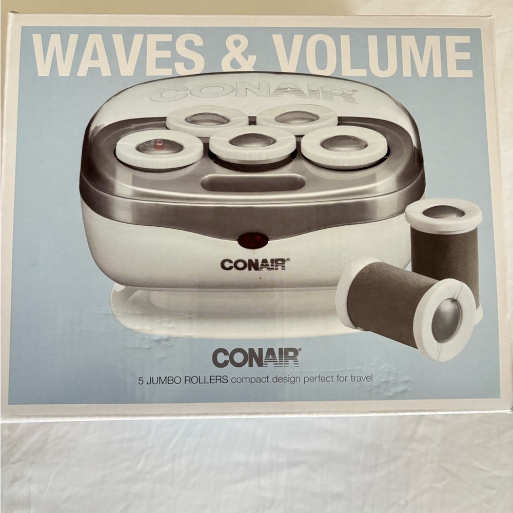 Conair Double Ceramic Silver and Black Jumbo Hair Rollers